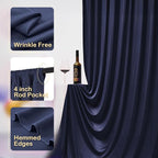 30ftx10ft Navy Blue Backdrop Curtains for Party Background, Wrinkle Free 6 Panels Navy Photo Backdrop Drapes Back Drop Cloth for Wedding Birthday Photography Baby Shower Decor
