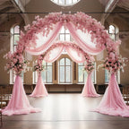 Wokceer Wedding Arch Draping Fabric 6 Panels 28.7" x 20FT Blush Pink Drapes Sheer Fabric Backdrop Arch Draping Fabric for Wedding Ceremony Birthday Party Bridal Shower Decoration