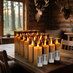 24-Pack Grey LED Flameless Pillar Candles with Remote Control - Perfect for Home, Parties, and Special Festivals Decorations - Indoor/Outdoor