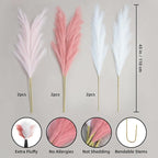 Pampas Grass Decor Tall, 43"/110cm Faux Pampas Grass 6 Stems Large Pompass Grass Branches Tall Bulk Boho Flower Arrangement for Home Room Wedding Party Decor