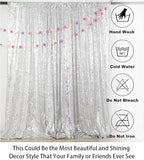 ShinyBeauty Sequin Curtains Silver 4FTx8FT Sequin Photo Backdrop Silver Sequin Backdrop Curtain Glitter Photography Backdrop Bridal Shower Backdrop for Wedding Party Decor