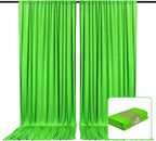 2 Panels Green Backdrop Curtain, 10 x 7 Feet Background Curtains for Parties, Weddings, Baby Showers, Bachelorette Halloween, Christmas Birthday Party Photoshoot Backdrop Curtains Decorations