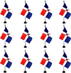 Dominica Republic Desk Flag, 12 Pack Dominican Republic Table Office Flag with Black Solid Pole and Stand Base, International Country Flag, Festival Celebration, Classroom Meeting Desktop Decor (Dominica)