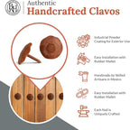 10 Pack 1" Small Round Head Iron Clavos Decorative Nails – Rusted – Handmade Rustic Round Fasteners for Farmhouse Shutter, Faux Wood Beams, Barn Door, Shutters, and Gates – Ornamental Wood Accent