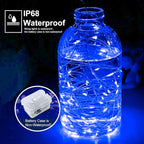 pozzolanas 8 Pack Blue Battery Operated String Lights - 7ft Waterproof Fairy Lights with 20 LEDs for Home, Mason Jar, Party, Wedding, Halloween, Christmas Decorations