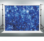 YongFoto Blue Glitter Backdrop 5x3ft Silver Light Spots Navy Blue Sequin Bokeh Photography Background Birthday Bridal Shower Wedding Photography Background Party Banner Decor Portraits Photoshoot