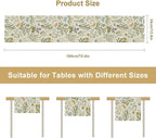 Floral Table Runner,Wildflower Spring Table Runner Seasonal Summer Butterfly Kitchen Dining Table Decoration for Home Party 13x60 Inch