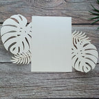 MillaSaw 20pcs Palm Wedding Invitations Cards with Envelopes, for Wedding Bridal Shower Quinceañera Engagement Birthday Invites, Pearl Ivory (ivory)