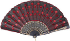 QIRMIZI 30 Pack Fabric Folding Handheld Fans, Perfect for Weddings, Parties, and Dancing,Red