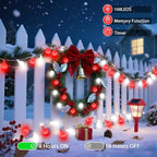 43FT 100LED Connectable Christmas String Lights Indoor Outdoor - Red and White Fairy Lights Plug in with Remote & 8 Modes, Globe Twinkle Light for Christmas Decorations Bedroom Room Tree Party