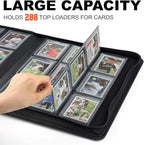 Toploader Binder with 9-Pocket Pages, Holds 288 "3×4" Rigid Toploader Hard Cases, Card Holder for Collectible Cards or Sports Cards, Durable Sleeves for Storage & Display (Emerald)