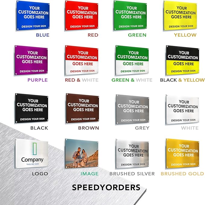 Custom Metal Signs, Personalized Aluminum, Safety Signs - Waterproof Outdoor Business - White Aluminum (Silver Brushed, 18x12 In)