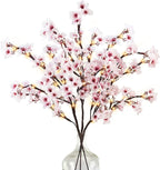 Uieke 3PCS Lighted Cherry Blossom Branches, 30in Artificial Cherry Blossom Flowers with 60 LED Lights Timer Battery Operated Lighted Twig Branches for Vases Wedding Party Home Indoor Decor