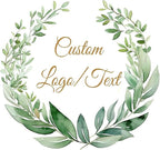 Custom Stickers for Weddings, Birthdays & Businesses - Personalized Labels with Your Logo - Waterproof, Fade and Heat Resistant - Pack of 100-1000 (Wreath D, 2.5 Inch)