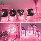 kolpop 6 Pack LED Fairy Lights Battery Operated, Mini Twinkle String Lights Battery Powered Waterproof for Christmas Mason Jars Party,Pink