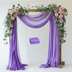 Wokceer Lavender Purple Wedding Arch Draping Fabric Backdrop 3 Panels 28.7" X 20FT Sheer Drapes Fabric for Wedding Arbor Ceremony Party