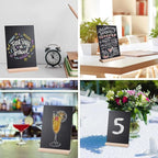 Small Chalkboard Signs, Double Side 6 x 9 Inch Wooden Tabletop Chalkboard Sign with Base Stands - Set of 6, Decorative Mini Table Signs Message Chalk Board Sign for Kitchen Wedding Bar and Restaurant