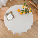 NLMUVW Linen Tablecloth for Round Table 48 Inch Linen Textured Table Cloth Water Resistant Farmhouse Table Cover for Kitchen Dining Cafe Coffee, 48 Inch