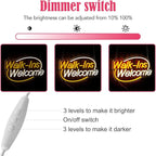 Walk-Ins Welcome Neon Sign, Neon Sign For Wall Decor, Yellow + white Led Signs Usb Powered, Living Game Room Decor, For Bedroom Restaurant Bar Hotel Shop Party Birthday(16.5x9.4in)