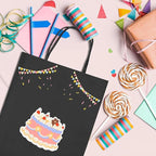 METRONIC Kraft Paper Gift Bags with Handles 8x4.75x10.5 Inch 600 Pcs | Christmas, Birthday Party Favors, Retail Shopping, Small Business Bulk | Black Gift Wrap Bag