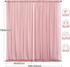 PARTISKY 10x7ft Dusty Rose Chiffon Backdrop Curtains, Wrinkle-Free Sheer Fabric Photo Drapes for Wedding Ceremony Arch Birthday Baby Shower Photography Stage Decor 5X 7ft, 2 Panel