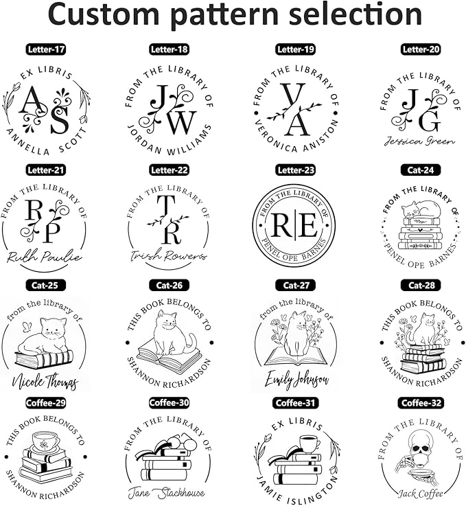 Custom Embosser Stamp - Personalized Book Embosser for Book Lovers, Readers, Home, Office & Library Collections (Letter-14)
