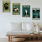 Funny Black Cat "Are You Pooping?" Tin Sign - Humorous Bathroom Wall Décor, 8x12 Inches, Vintage Metal Sign for Indoor & Outdoor Use, Cat Wall Art