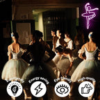Ballet Girl Neon Sign Pink LED Dance Neon Lights Dancing Woman Neon Wall Light Up Sign for Bedroom Dance room Ballet Academy Y2k Room Decor 17.7 x 11.6 in