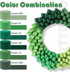 PartyWoo Sage Green Crepe Paper Streamers 4pcs 328ft Pack of Oliver Eucalyptus Green Sand White Crepe Paper Streamers for Birthday Baby Shower Woodland Dinosaur Jungle Football Party Decorations