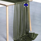 MDS Halloween Chiffon Table Runner - 10 Pack, 29 x 120 Inches, 10ft Each - Sheer Spooky Table Runners for Haunted House Parties, Trick-or-Treat Tables, Witchy Décor, Wedding & Events - Olive Green