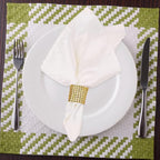 Gold Napkin Rings Set - 300 Rhinestone Crystal Napkin Rings for Wedding, Dinner, Parties & DIY Decoration