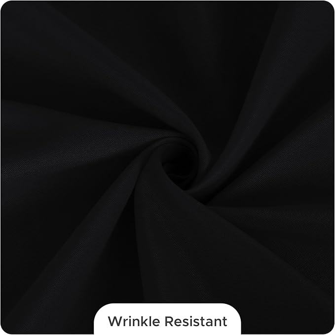Fitable 8 Pack Round Tablecloths: Stain Resistant Wrinkle Free Circle Table Clothes, Washable Reusable Polyester Table Covers for Wedding Party Birthday Banquet Reception(Black, 120 Inch)