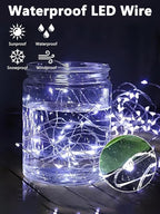 6 Pack Fairy Lights Battery Operated with Remote Control Timer, 26 FT 80 LED String Lights Outdoor Indoor, 8 Modes Twinkle Lights for Christmas Party Wedding Birthday Bedroom Décor (Cool White)