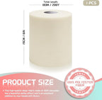 6" x 200 Yards Lvory Tulle Fabric Rolls, Lvory Spool Tulle Ribbon for DIY Tutu Skirt Wedding Decoration Baby Shower Birthday Party Backdrop Gift Wrapping Bow Craft Supplies