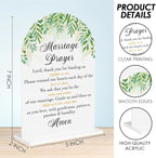 Marriage Prayer Sign, Wedding Engagement Bridal Shower Christian Religious Decor for Reception Ceremony Anniversary Party, Weddings White Acrylic Sign