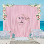 Pink Backdrop Curtain for Parties Rod Pocket Pink Curtains Photography Backdrop Drapes Privacy Fabric Decoration for Birthday Party Wedding Baby Shower Home Decor, 5ft x 7ft, 2 Panels