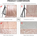 SquarePie Sequin Backdrop Curtain Not See Through Thick Background for Party 4FT x 8FT Rose Gold