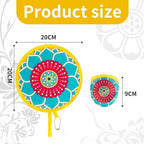 4pcs Mandala Round Foldable Hand Fan Japanese Foldable Fan Style Handheld Compact Cooling Fans,Round Folding Fan for Outdoor Games,Xmas Decoration,Festival,Party Favors,Travel,Events