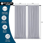 DWCN 10x10 FT Silver Grey Backdrop Curtains for Parties, Photography Backdrop Drapes with Rod Pockets for Wedding Decorations Stage Birthday Family Gatherings, 2 Panels 5ft x 10ft