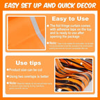 6 Pack Black Orange Foil Fringe Curtains Backdrop, 3.28 x 8.2 Ft Metallic Streamers Tinsel Curtains Background for Photo Booth, Birthday, Weddings, Carnivals, Graduation, Themed Party Decorations