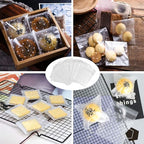 100 Packs Self Sealing Cellophane Treat Bags 5x7 Inches, Searik 4 Mils Resealable Plastic Pastry Cookie Bags with Thank You Labels for Party Gift Giving Bakery Candy Cookie Chocolate