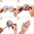 4 Styles Animal Flowers Round Foldable Hand Fan Japanese Foldable Fan Handheld Foldable Compact Cooling Fans,Round Folding Fan for Outdoor Games,Xmas Decoration,Festival,Party Favors,Travel,Events
