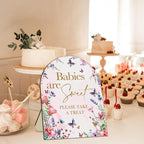 Sweet Babies Please Take A Treat Floral Butterfly Baby Shower Decoration Sign - Pink Welcome Sign 9 * 11IN