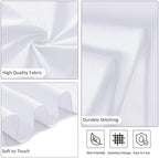 8 Pack White Table Cloth 90 x 132 Inch Rectangular Tablecloths for 6 Foot Rectangle Tables, Wrinkle Resistant White Tablecloth Washable Polyester Fabric Table Covers for Party Wedding Banquet