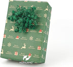 HUIHUANG Green Christmas Bows for Gift Wrapping Curly Gift Bow 5 inch x 8 Counts Forest Green Self-Adhesive Xmas Bows for Presents, Paper Bag, Party Favors, Wrapping Accessories