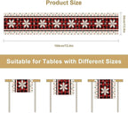 Snowflakes Christmas Table Runner,Red Buffalo Plaid Seasonal Winter Kitchen Dining Table Decoration for Home Party Decor 13x108 Inch