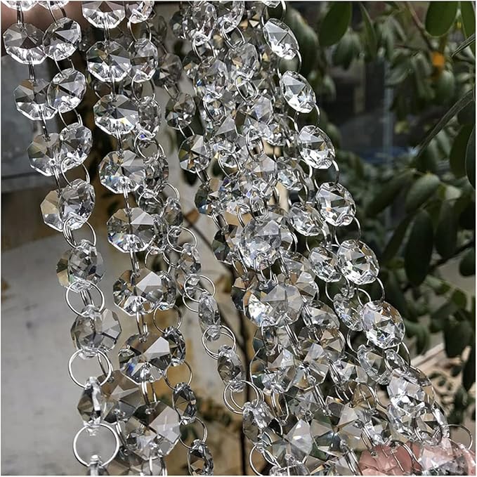 16 Feet Crystal Acrylic Gems Bead Garland Strands Manzanita Crystals Tree Garlands Christmas Decoration