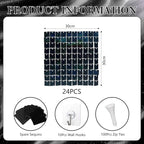 24PCS Black Shimmer Wall Backdrop, Laser Square Sequin Photo Backdrops Panel, Glitter Wall Background for Birthdays, Weddings, Christmas, Engagements, Disco Bachelorette Party Decoration (4FTx6FT)