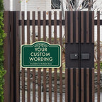 Custom Decorative Outdoor Aluminum Signs, Personalized Driveway Signs, Waterproof USA Made Design 1 Forest Green 14x10 In