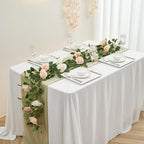 Artificial Rose Garlands Rose Vines Leaves Banners Hanging Floral Garland Fake Rose Flower Vine Wall Decorations